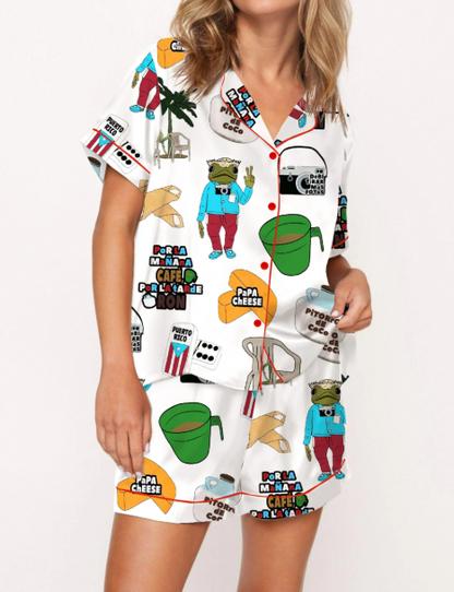 Puerto Rico Satin Pajama Set For Women
